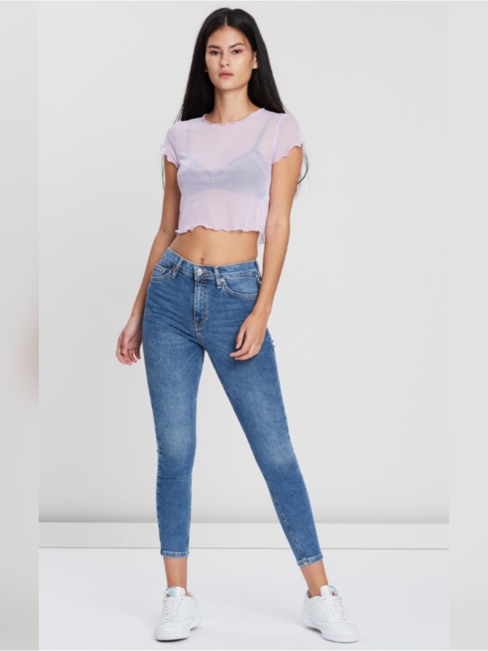 Topshop Light Blue Cropped Skinny Jeans